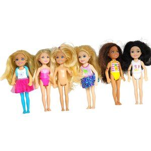 Mattel Barbie Club Chelsea & Friends Lot of 6 Dolls Girls Dino Pineapple Cat